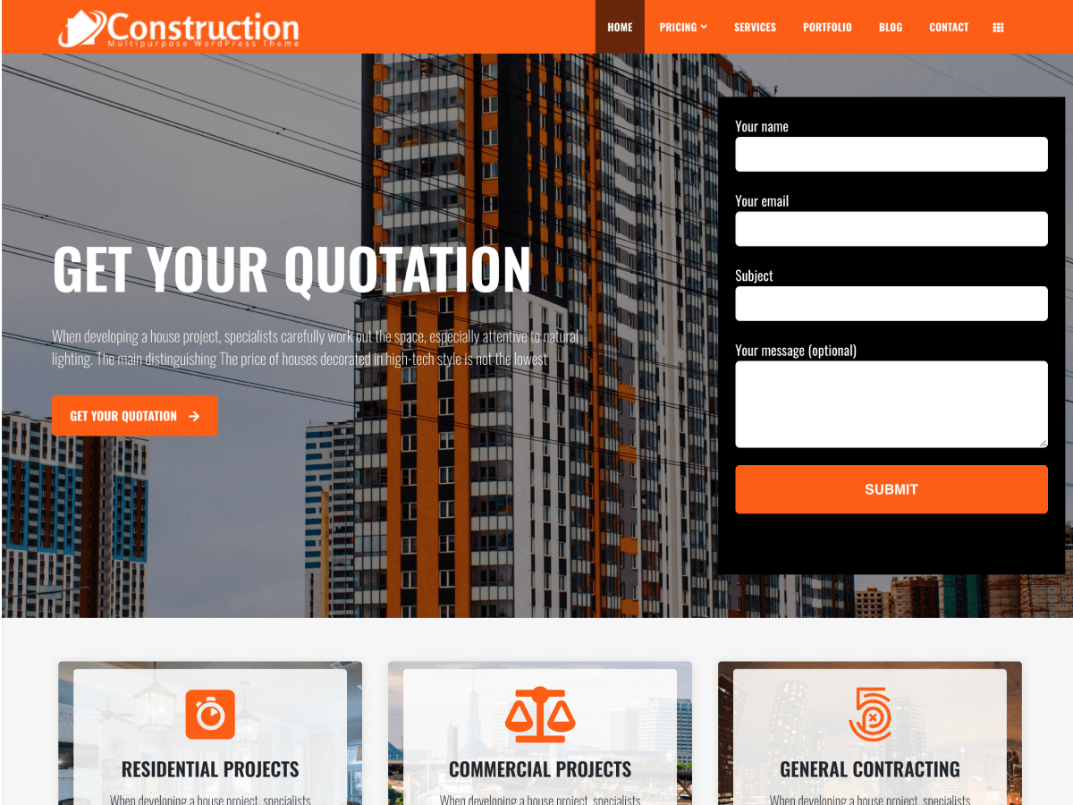 Spark Building Construction WordPress Theme