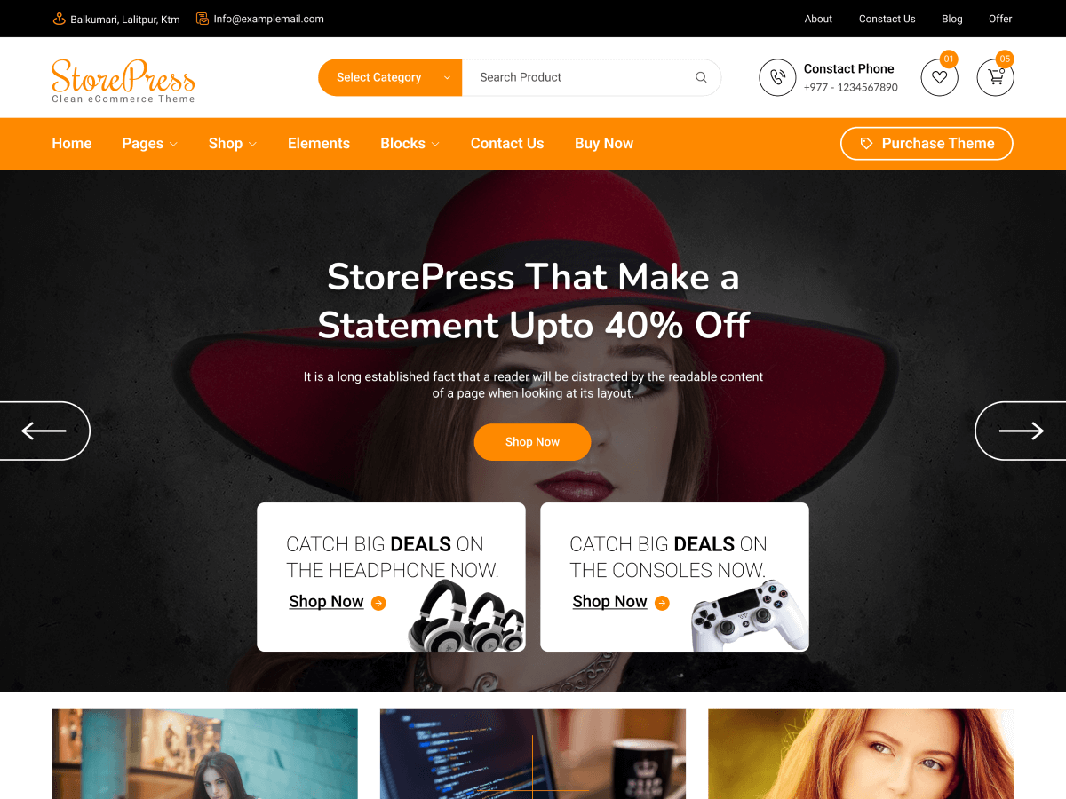 Lightweight Free eCommerce WordPress Theme for Online eCommerce Websites